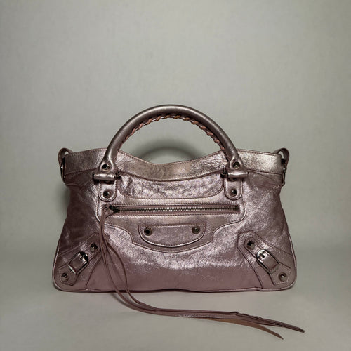 Balenciaga First City metallic rose