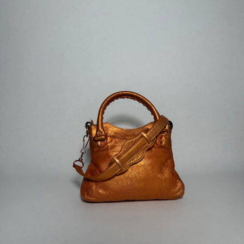RARE Balenciaga 2005 Classique First City orange metallic